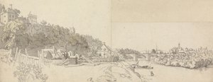 Bir Nehrin Kıyısından Görülen Bir Kasaba by John Alexander Gresse