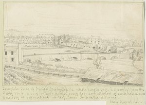 Burton-upon-Trent Köprüsü ve Kasabası: karakalem, 1817