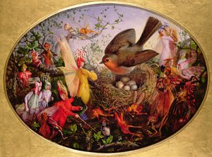 Horoz Robin Yuvasını Savunuyor by John Anster Fitzgerald