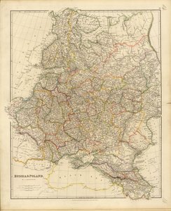 Rusya ve Polonya haritası, 1832.