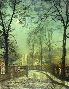 Mehtaplı Bir Yol, 19. yüzyıl by John Atkinson Grimshaw