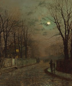 Islak Bir Yol, Knostrop, Yorkshire John Atkinson Grimshaw, 1886 by John Atkinson Grimshaw