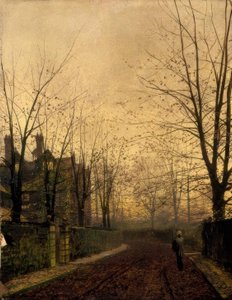 J.A.Grimshaw, Sonbaharın Altını / Gemälde, 1882 by John Atkinson Grimshaw