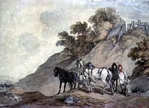 Çakıl Çukurunda Araba ve Takım by John Augustus Atkinson
