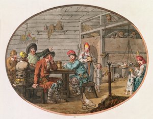 Rus Köylü Kulübesi, 1798 (el renginde gravür)
