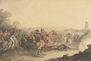 Anglesea Markisi, Waterloo Muharebesi'nin Kapanışında Ağır Süvari Taarruzuna Önderlik Ederken Yaralandı by John Augustus Atkinson