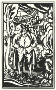 Laurence Sterne tarafından Tristram Shandy için çizim (lito) by John Austen