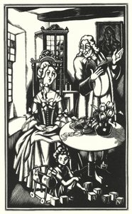 Laurence Sterne tarafından Tristram Shandy için çizim (lito) by John Austen