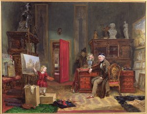 David Roberts (1796-1864) ve torunu stüdyosunda, c.1866