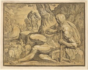 Ulysses ve Polyphemus by John Baptist Jackson, after Francesco Primaticcio