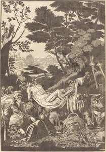 Entombment [rekto] by John Baptist Jackson after Jacopo Bassano