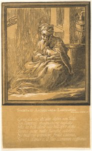 meditasyon yapan kadın by John Baptist Jackson, after Parmigianino