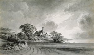 Bir Gölün Kıyısında Bir Kulübe, 18. yüzyıl by John Baptist Malchair