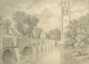 Magdalen Köprüsü ve Kulesi, 18. yüzyıl by John Baptist Malchair