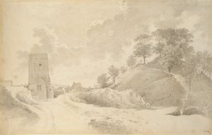 Oxford Kalesi ve Kale Höyüğü, 27 Mayıs 1784 by John Baptist Malchair