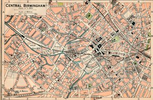 Central Birmingham, c20th Century by John Bartholomew