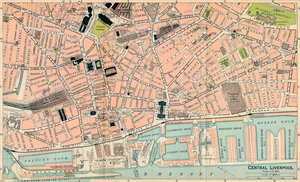 Merkezi Liverpool, c20th Century by John Bartholomew
