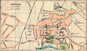 Hereford, c20th Century by John Bartholomew
