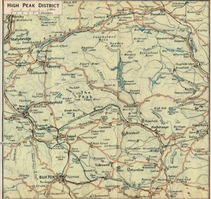 High Peak Bölgesi, c20th Century by John Bartholomew