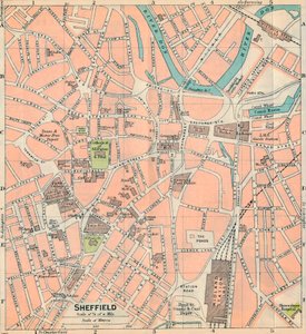 Sheffield, c20th Century by John Bartholomew