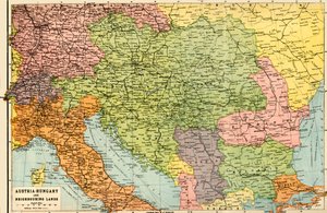 Avusturya-Macaristan ve Komşu Topraklar - Harita, 1920.
