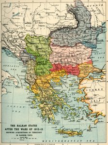 1912-13 Savaşlarından Sonra Balkan Devletleri, c1920.