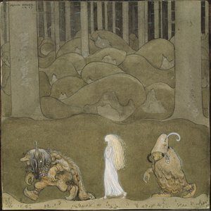 La Princesse et les trols - Prenses ve Troller - Bauer, John (1882-1918) - 1913 - Suluboya, Kağıt Üzerine Guaj - 25x25 - Nationalmuseum Stockholm by John Bauer