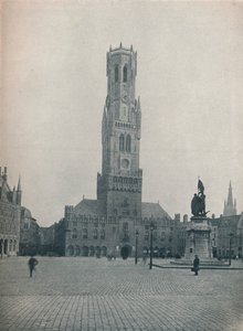 Markt ve Çan Kulesi, Bruges, Belçika c1900 1914-1915