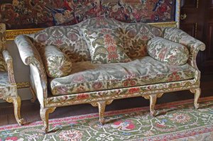 George III Giltwood Kambur sodalı karyola by John Bladwell