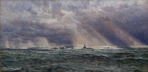 Longships Deniz Feneri'nde Kuzey Batı Fırtınası, 1873. by John Brett
