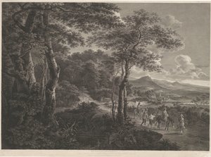 Yakalanan eşkiyalarla manzara Haydut Mahkûmları (nesne üzerindeki başlık) by John Browne