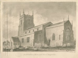Alstonfield Kilisesi: sepya çizimi, 1839 by John Buckler