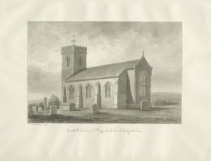 Bagnall Kilisesi: sepya çizimi, 1848 by John Buckler