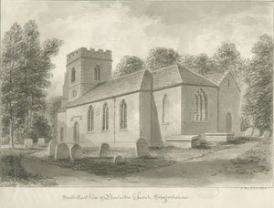 Barlaston Kilisesi: sepya çizimi, 1844 by John Buckler