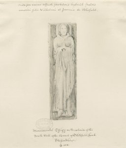 Blithfield Kilisesi - anıtsal heykel: renkli çizim, 1823 by John Buckler