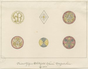Blithfield Kilisesi - boyalı cam: karakalem çizimler, 1823 by John Buckler