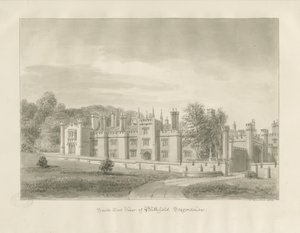 Blithfield Hall: sepya çizimi, 1823 by John Buckler