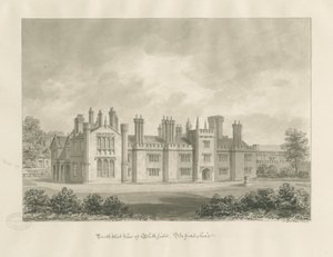 Blithfield Hall: sepya çizimi, 1823 by John Buckler