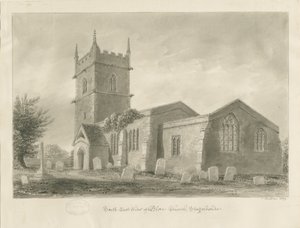 Blore Kilisesi: sepya çizimi, 1839 by John Buckler