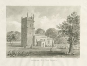 Blore Kilisesi: sepya çizimi, 1847 by John Buckler