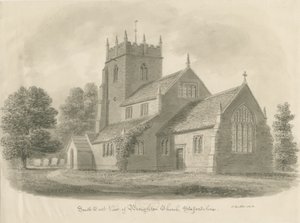 Broughton Kilisesi: sepya çizimi, 1843 by John Buckler