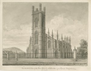 Burton-upon-Trent - Holy Trinity Kilisesi: sepya çizimi, 1839 by John Buckler