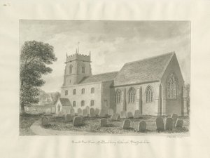 Bushbury Kilisesi: sepya çizimi, 1845 by John Buckler