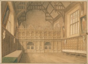 Cambridgeshire - Trinity College Salonu - İç Görünüm by John Buckler