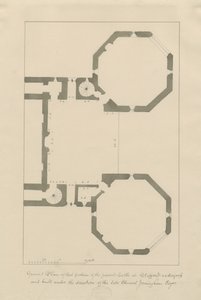 Kale Kilisesi - Stafford Kalesi: kurşun kalem ve yıkama, nd [?19.yüzyıl] (çizim) by John Buckler