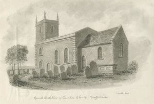 Cauldon Kilisesi: sepya çizimi, 1844 by John Buckler