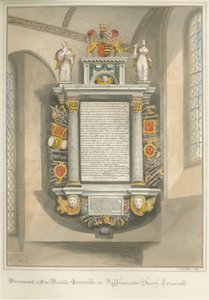 Cornwall - Kilkhampton Kilisesi - Sir Bevil Grenville Anıtı by John Buckler