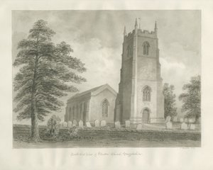 Ellastone Kilisesi: sepya çizimi, 1847 by John Buckler