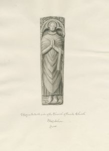 Enville Kilisesi - Effigy: sepya çizimi by John Buckler