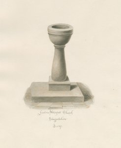 Şelale Kilisede Yazı Tipi: sepya çizimi by John Buckler